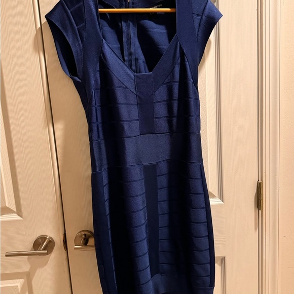 French Connection Blue Bandage Bodycon Mini Dress Size l - Picture 1 of 12